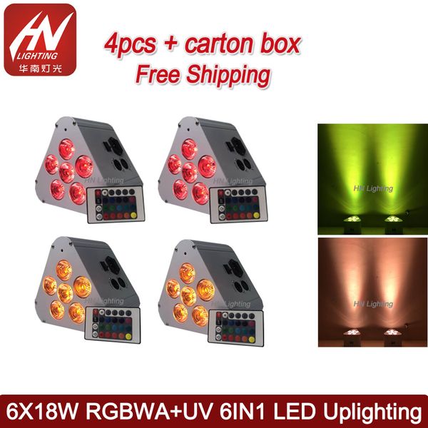 4pcs new 6x18w rgbwa+uv led battery & wireless par can uplight remote control led uplight dmx led par light
4pcs new 6x18w rgbwa+uv led battery & wireless par can uplight remote control led uplight dmx led par light