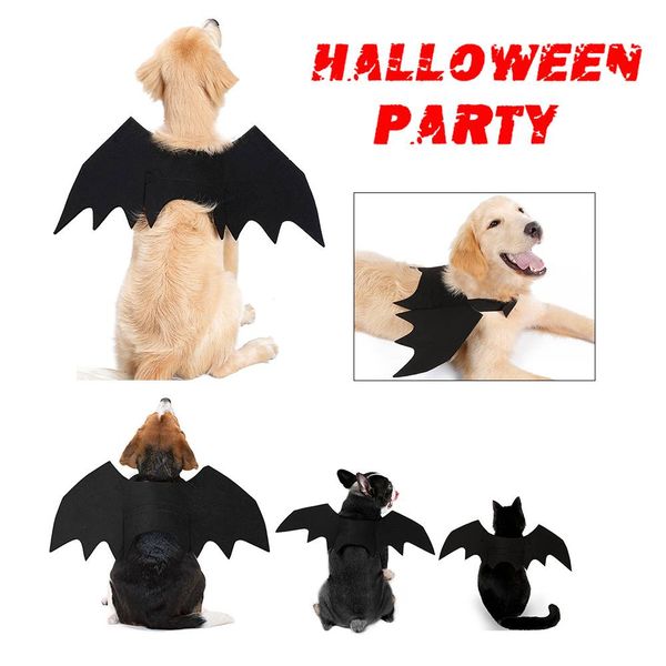 brand new 1pcs halloween pet dog cat косплей черные крылья летучей мыши костюм fancy cos платье supplies bat wing pet dressup (s / m / l