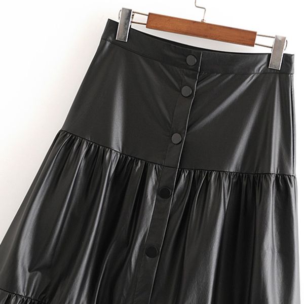 malina casual solid black mid calf skirts women fashion pu leather skirt women elegant ruffles buttons skirts female ladies lf
malina casual solid black mid calf skirts women fashion pu leather skirt women elegant ruffles buttons skirts female ladies lf