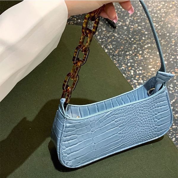 2020 new crystal crocodile pu leather acrylic chain shoulder bag for women sugar color underarm bag baguette
2020 new crystal crocodile pu leather acrylic chain shoulder bag for women sugar color underarm bag baguette