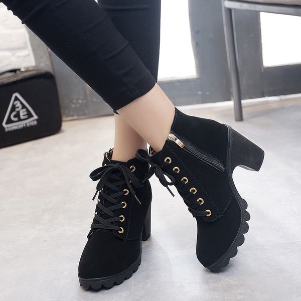 rock shoes woman white ankle boots leather booties lace up round toe winter footwear zipper low rubber high heel ladies 2020, Black
rock shoes woman white ankle boots leather booties lace up round toe winter footwear zipper low rubber high heel ladies 2020, Black