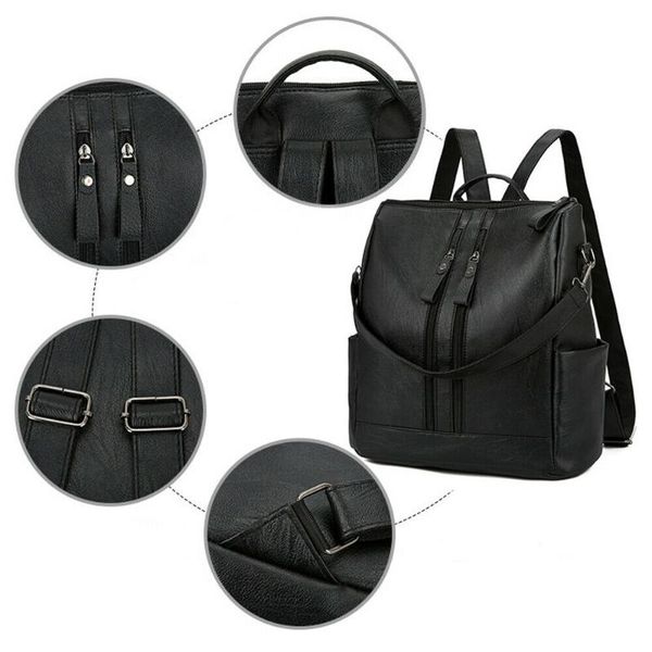 pu leather waterproof black school bag anti-theft women backpack double zip portable travel shoulder bag
pu leather waterproof black school bag anti-theft women backpack double zip portable travel shoulder bag