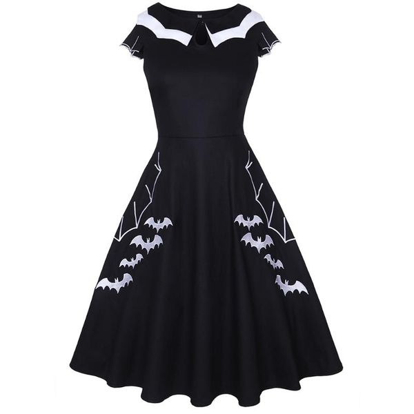 bat embroidery halloween black women retro dress rockabilly swing 60s vintage dress autumn party vestidos de festa robe, Black;gray
bat embroidery halloween black women retro dress rockabilly swing 60s vintage dress autumn party vestidos de festa robe, Black;gray
