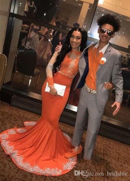 african orange mermaid prom dresses long sleeve lace applique evening dress for women's party gown sweep train formal dress evening wea, Black;red
african orange mermaid prom dresses long sleeve lace applique evening dress for women's party gown sweep train formal dress evening wea, Black;red