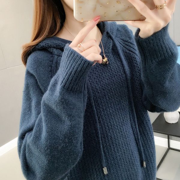 autumn women loose knitted hooded pullover casual long sleeve sweater vintage red/beige ladies knit outerwear 2020 new fashion, White;black
autumn women loose knitted hooded pullover casual long sleeve sweater vintage red/beige ladies knit outerwear 2020 new fashion, White;black