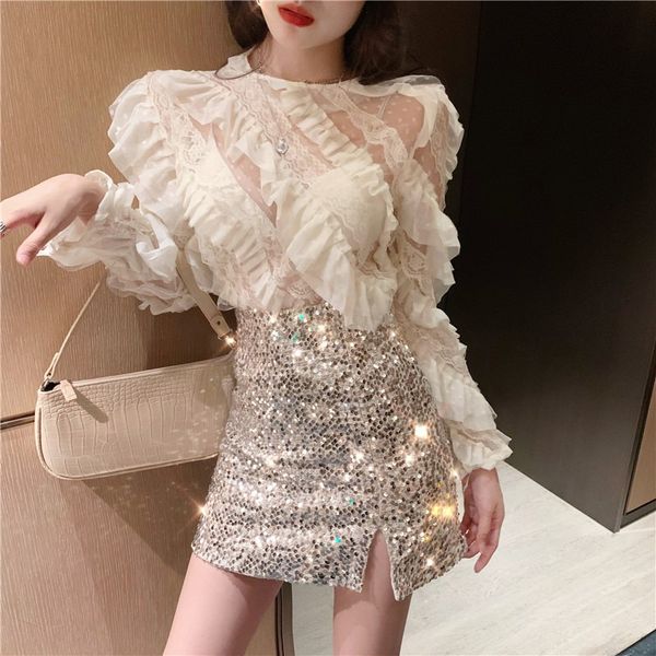 женщины платья мода женские платья магазин сетки lace top design sense sequined юбка мода старение мода костюм два-piece set, White
женщины платья мода женские платья магазин сетки lace top design sense sequined юбка мода старение мода костюм два-piece set, White