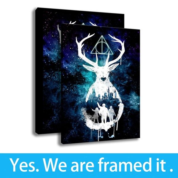 framed art canvas hd print bedroom animal deer painting decor deathly hallows art - ready to hang
framed art canvas hd print bedroom animal deer painting decor deathly hallows art - ready to hang