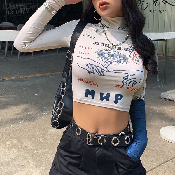 women full sleeve turtleneck tshirt short autumn fashion new print hip hop pullovers skinny casual femme, White
women full sleeve turtleneck tshirt short autumn fashion new print hip hop pullovers skinny casual femme, White