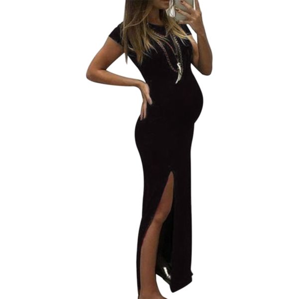 women polyester stretch fashion open maternity dress short sleeve party costume slim fit pregnancy solid color long maxi, Black;gray
women polyester stretch fashion open maternity dress short sleeve party costume slim fit pregnancy solid color long maxi, Black;gray