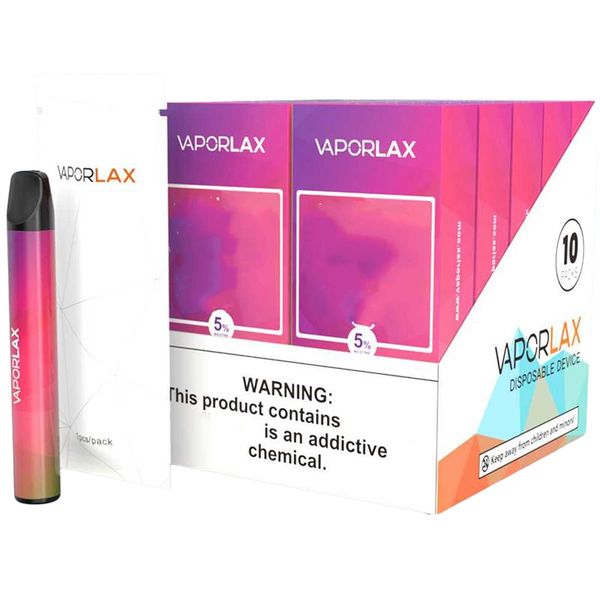 Vaporlax Disposable Device Electronic Cigarette 500mAh Battery 3ml Ejuice Pre-filled Pod Disposable Vape 15 Colors 800 Buffs Vaporizer
Vaporlax Disposable Device Electronic Cigarette 500mAh Battery 3ml Ejuice Pre-filled Pod Disposable Vape 15 Colors 800 Buffs Vaporizer