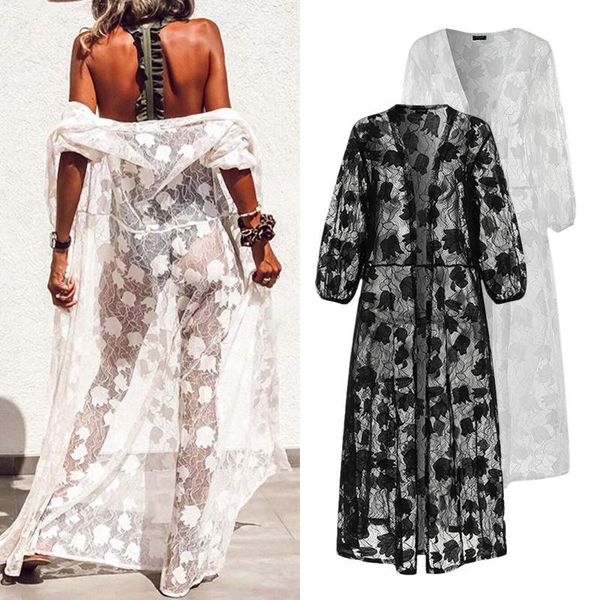 plus size vonda 2020 women blouse long sleeve lace crochet see through shirts open front hollow long beachwear cardigan, White
plus size vonda 2020 women blouse long sleeve lace crochet see through shirts open front hollow long beachwear cardigan, White