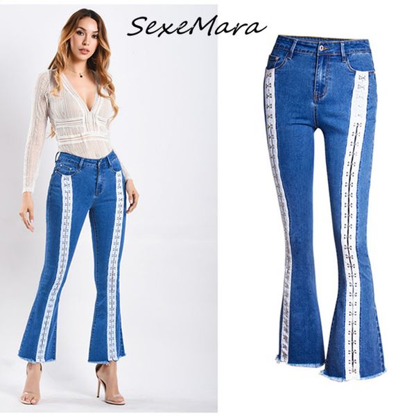 plus size 2020 fashion women jeans casual korean style patchwork blue flare jeans for women
plus size 2020 fashion women jeans casual korean style patchwork blue flare jeans for women