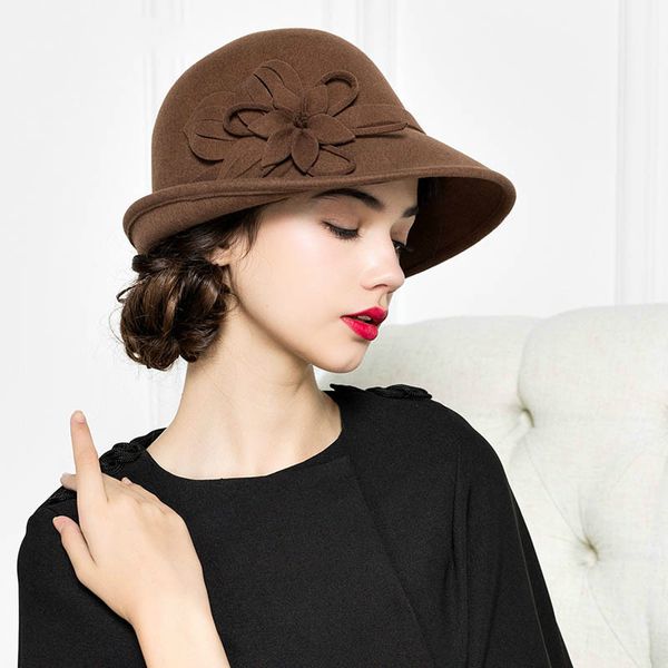 retro fashion fedor's hat women autumn winter trilby hat female wool felt dome floral bowler ladies fedora hats women felt, Blue;gray
retro fashion fedor's hat women autumn winter trilby hat female wool felt dome floral bowler ladies fedora hats women felt, Blue;gray