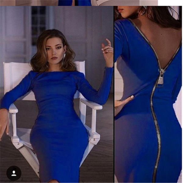 bodycon sheath dress long sleeve party dresses women clothing back full zipper robe pencil tight dress vestidos, Black
bodycon sheath dress long sleeve party dresses women clothing back full zipper robe pencil tight dress vestidos, Black