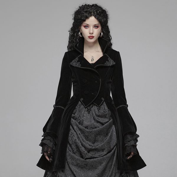 punk rave women's gothic lolita mid long coat weft velvet fabric retro evening party stage perform women winter jackets, Black;brown
punk rave women's gothic lolita mid long coat weft velvet fabric retro evening party stage perform women winter jackets, Black;brown