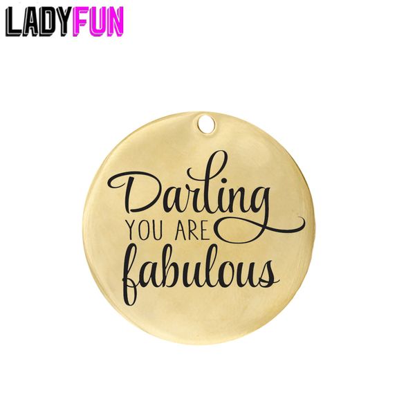 ladyfun 2019 customizable darling you are fabulous pendant charm round girlfriend boyfriend husband wife valentines day gift, Bronze;silver
ladyfun 2019 customizable darling you are fabulous pendant charm round girlfriend boyfriend husband wife valentines day gift, Bronze;silver