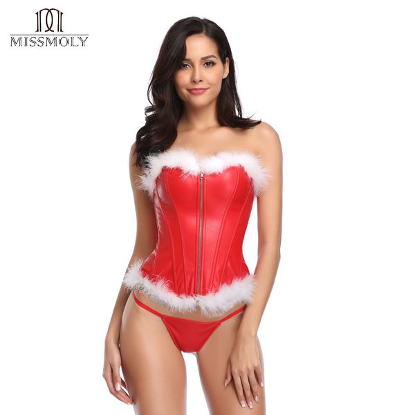 women red leather xmas mrs santa claus valentines corset christmas party lingeries bustiers corsets with g-string, Black;white
women red leather xmas mrs santa claus valentines corset christmas party lingeries bustiers corsets with g-string, Black;white