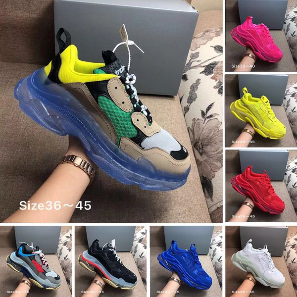 2019 designer 17fw triple s adds a clear bubble midsole sneakers mens women neon green luxury increasing brand casual dad shoes, Black
2019 designer 17fw triple s adds a clear bubble midsole sneakers mens women neon green luxury increasing brand casual dad shoes, Black