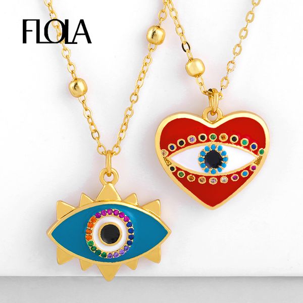flola 2019 statement eye pandent necklace girl bohomian enamel cute heart necklace red turkish jewelry collar ojo turco nkep76, Silver
flola 2019 statement eye pandent necklace girl bohomian enamel cute heart necklace red turkish jewelry collar ojo turco nkep76, Silver