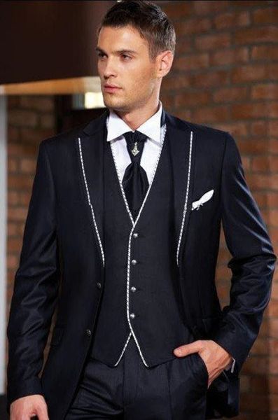 new custom made two buttons navy blue groom tuxedos notch lapel man groomsman men wedding suits bridegroom (jacket+pants+vest+tie) 1367, Black;gray
new custom made two buttons navy blue groom tuxedos notch lapel man groomsman men wedding suits bridegroom (jacket+pants+vest+tie) 1367, Black;gray