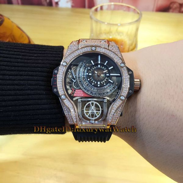 Luxry MP 909.NX.1120.RX.1704 909.NX.1120.RX Tourbillon Automatic Machinery Mens watch Diamond Rose Gold Case Rubber Strap Watche
Luxry MP 909.NX.1120.RX.1704 909.NX.1120.RX Tourbillon Automatic Machinery Mens watch Diamond Rose Gold Case Rubber Strap Watche
