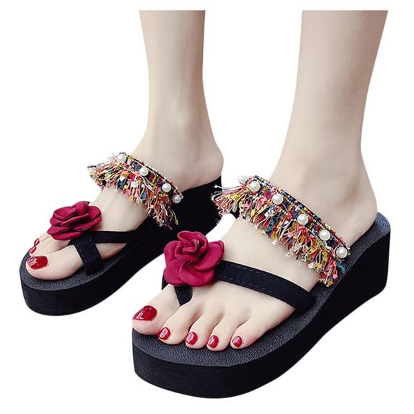 sandals women ethnic style flowers slipper high heels tassel platform sandals beach flip flops wedges shoes for women sandalia, Black
sandals women ethnic style flowers slipper high heels tassel platform sandals beach flip flops wedges shoes for women sandalia, Black