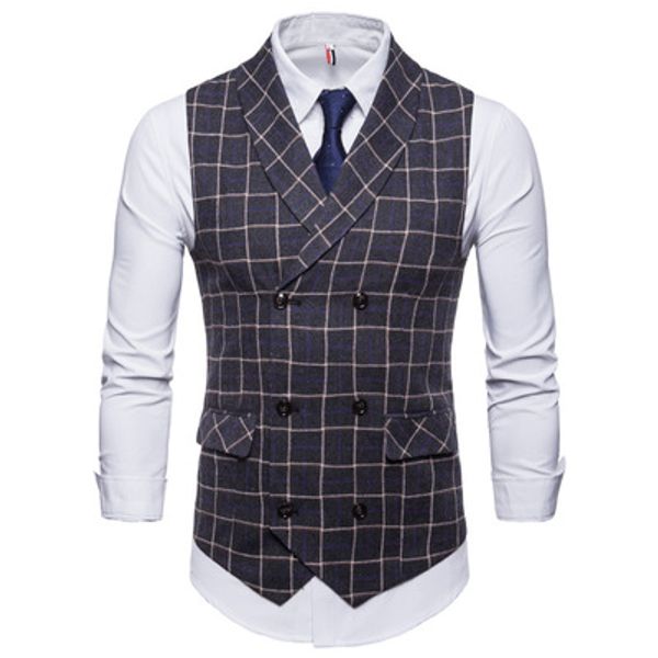 men's suit vest autumn and winter new fashion men's plaid casual vest european code thick suit men, Black;white
men's suit vest autumn and winter new fashion men's plaid casual vest european code thick suit men, Black;white