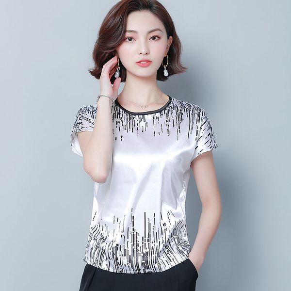 women's blouses & shirts short sleeve formal chiffon white silk surface women summer round-collar print
women's blouses & shirts short sleeve formal chiffon white silk surface women summer round-collar print
