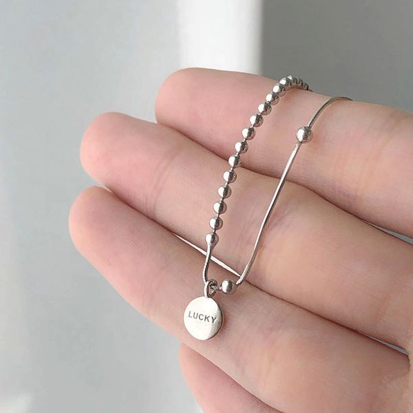 thin luck letter bracelet for women and men small elegant charm love adjustable bracelets silver color girls jewelry gifts, Black
thin luck letter bracelet for women and men small elegant charm love adjustable bracelets silver color girls jewelry gifts, Black