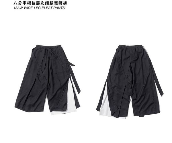 27-46 2020 men's clothing hair stylist catwalk original half pleated layered wide leg pants plus size costumes, Black
27-46 2020 men's clothing hair stylist catwalk original half pleated layered wide leg pants plus size costumes, Black
