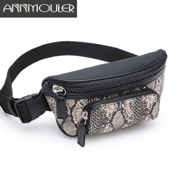 annmouler women waist bag pu leather patchwork fanny pack fashion snake pattern waist pack multi-pockets chest bags
annmouler women waist bag pu leather patchwork fanny pack fashion snake pattern waist pack multi-pockets chest bags