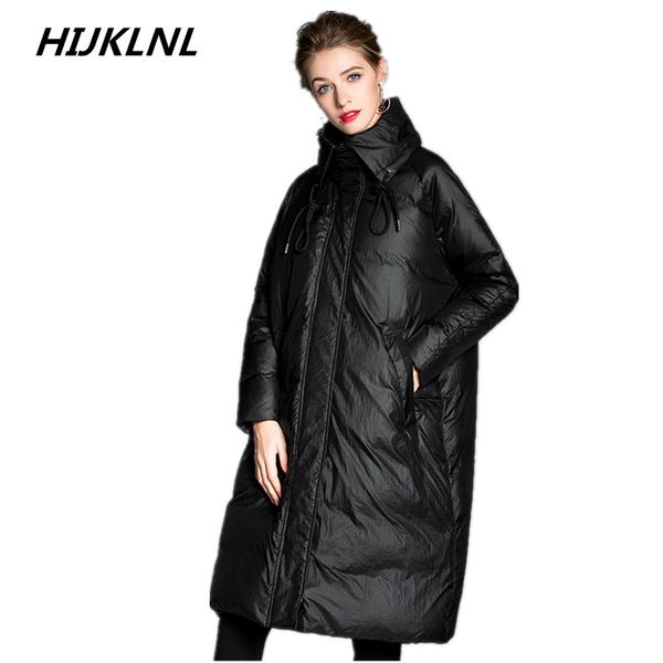 hijklnl 2018 new women's winter down jacket fashion bright long section loose type 100% white duck down thick warm coat tq534, Black
hijklnl 2018 new women's winter down jacket fashion bright long section loose type 100% white duck down thick warm coat tq534, Black