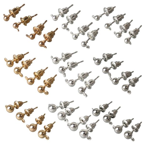 50 pcs/set metal ear pin stud earring basic needle post sers for fashion women diy earrings jewelry accessories, Golden;silver
50 pcs/set metal ear pin stud earring basic needle post sers for fashion women diy earrings jewelry accessories, Golden;silver