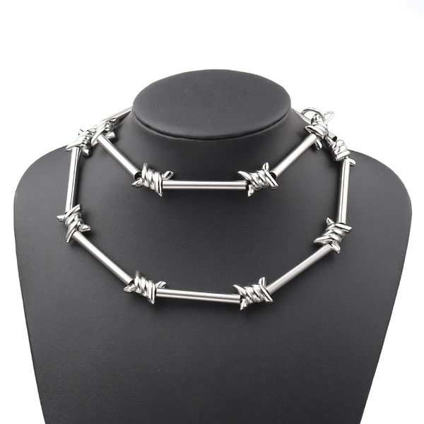 barbed wire necklace barbed wire link chain hip-hop punk style gothic necklaces&bracelets choker gifts for friends collares, Silver
barbed wire necklace barbed wire link chain hip-hop punk style gothic necklaces&bracelets choker gifts for friends collares, Silver