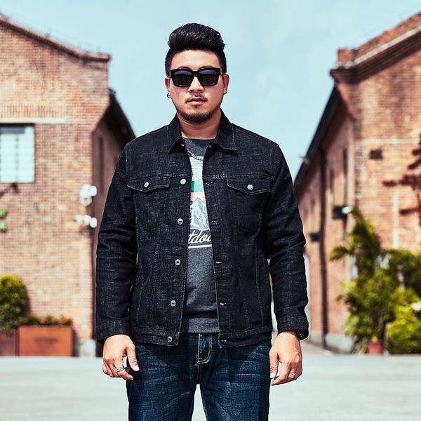 6 pieces plus 2019 autumn popular brand large size customization of individual character printed letter cowboy jacket n122-15, Black;brown
6 pieces plus 2019 autumn popular brand large size customization of individual character printed letter cowboy jacket n122-15, Black;brown