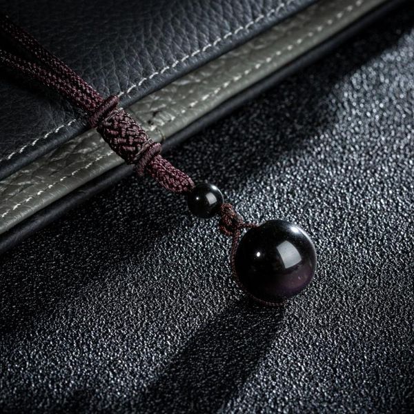 black real obsidian pendant necklace quality smooth round stones adjustable rope chains 16mm beads, Silver
black real obsidian pendant necklace quality smooth round stones adjustable rope chains 16mm beads, Silver