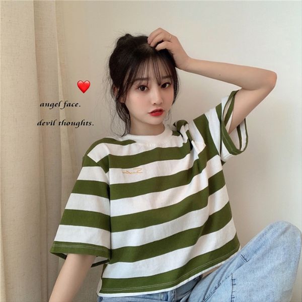 loose short striped small versatile short-sleeved t-shirt female student loose short striped small versatile short-sleeved t-shirt f, White
loose short striped small versatile short-sleeved t-shirt female student loose short striped small versatile short-sleeved t-shirt f, White
