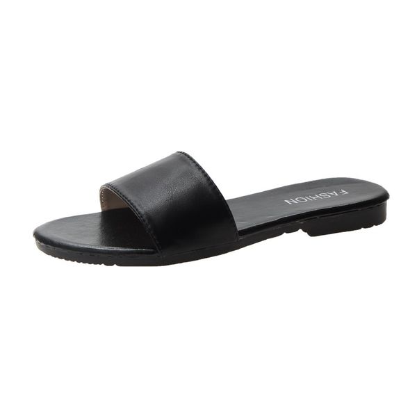 women solid color summer open toe slippers beach shoes flat non-slip sandals banquet round toe slipper shoe for outside mar 11, Black
women solid color summer open toe slippers beach shoes flat non-slip sandals banquet round toe slipper shoe for outside mar 11, Black
