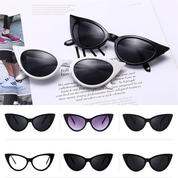 women's fashion sunglasses cat eye mirror eyeglasses plastic frame uv400 lens vintage eyewear for men, White;black
women's fashion sunglasses cat eye mirror eyeglasses plastic frame uv400 lens vintage eyewear for men, White;black