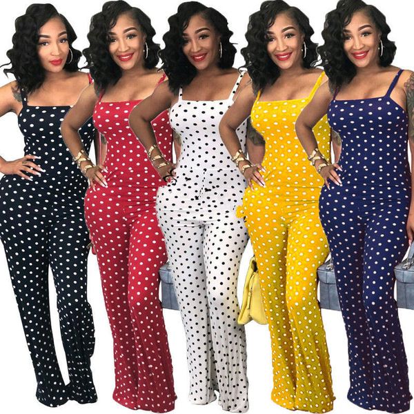 2019 women ladies clubwear summer playsuit jumpsuit romper long pants polka dots party trousers plus size, Black;white
2019 women ladies clubwear summer playsuit jumpsuit romper long pants polka dots party trousers plus size, Black;white