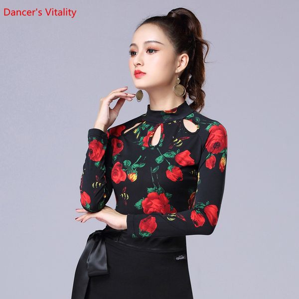 latin dance costumes hollow out long sleeves print ballroom dance for women waltz latin dancing practice clothes, Black;red
latin dance costumes hollow out long sleeves print ballroom dance for women waltz latin dancing practice clothes, Black;red