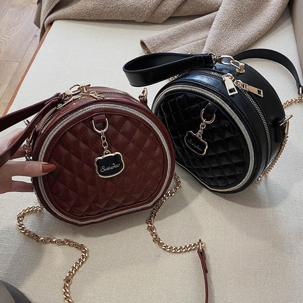 solid color chains round bag pu leather shoulder bag for women 2020 new fashion women's crossbody women handbag
solid color chains round bag pu leather shoulder bag for women 2020 new fashion women's crossbody women handbag