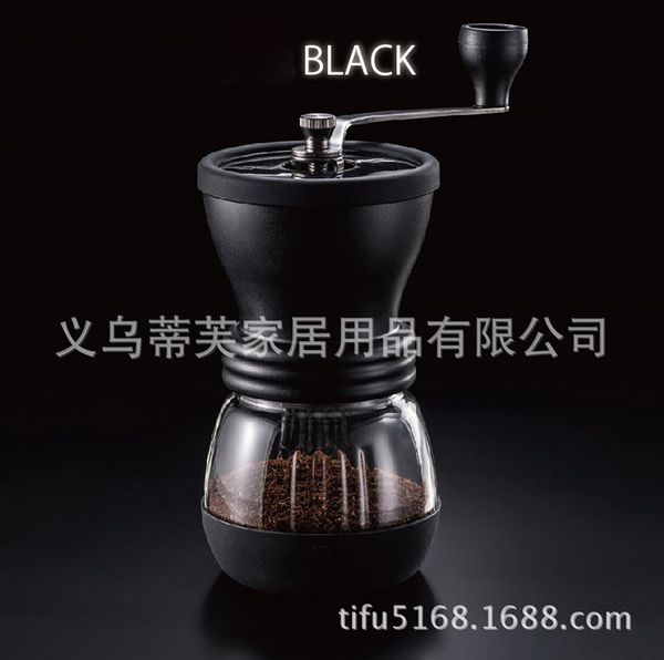Hand Shakes Glass Coffee Makers Glass Coffee Grinder Manual Hand ZX-A70 Black Coffee Grinder Machines European Style