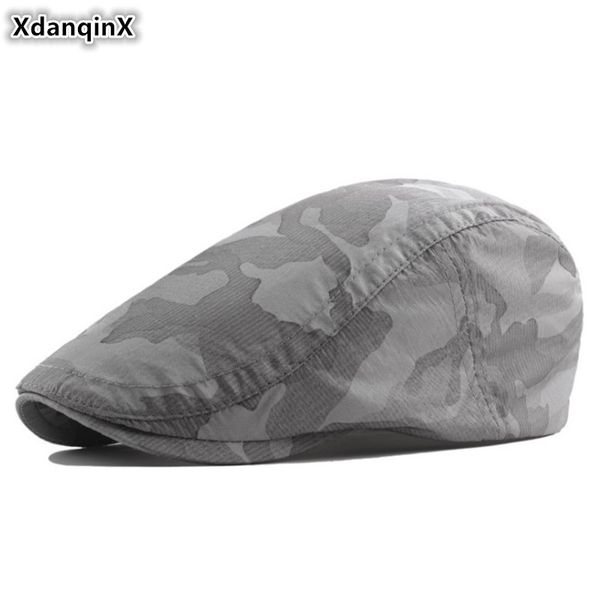 xdanqinx men's camouflage cap 2019 new waterproof cotton beret adjustable head size women's breathable sunscreen hat, Blue;gray
xdanqinx men's camouflage cap 2019 new waterproof cotton beret adjustable head size women's breathable sunscreen hat, Blue;gray