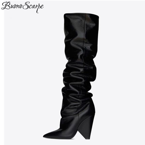 buonoscarpe slip on knee high boots 2019 cone heels pleated fashion women boots high heels ladies brand design shoes knight shoe, Black
buonoscarpe slip on knee high boots 2019 cone heels pleated fashion women boots high heels ladies brand design shoes knight shoe, Black