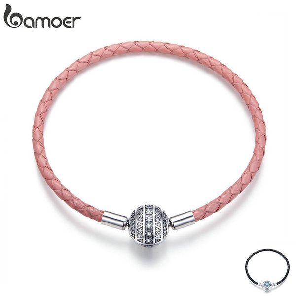 bamoer genuine 925 sterling silver round clasp dazzling clear cz leather bracelets for women sterling silver jewelry scb114 ly191217, Black
bamoer genuine 925 sterling silver round clasp dazzling clear cz leather bracelets for women sterling silver jewelry scb114 ly191217, Black