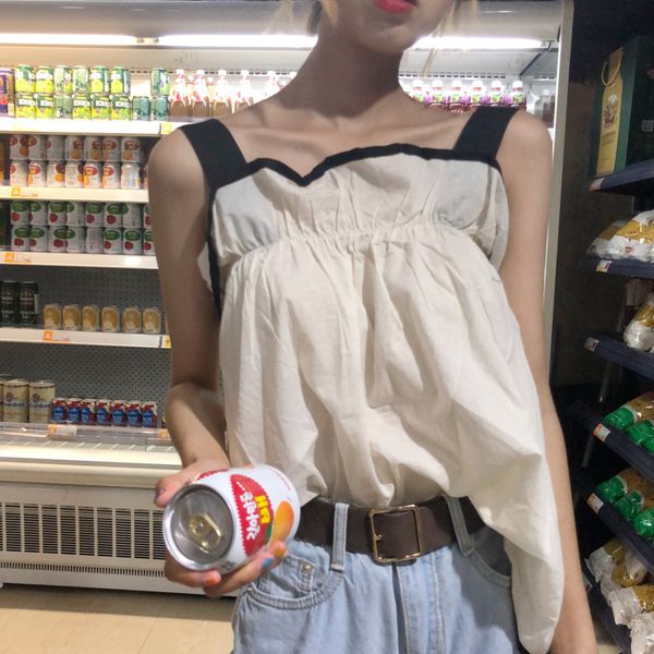 women's clothing chic camis tanks splice ruffles panelled loose ulzzang korean summer blusas mujer de moda new women, White
women's clothing chic camis tanks splice ruffles panelled loose ulzzang korean summer blusas mujer de moda new women, White