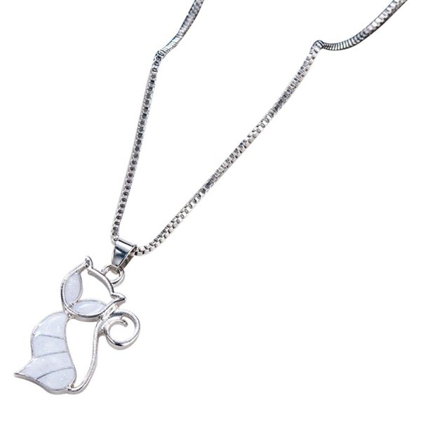 cute cat pendant blue opal necklace fashion women's animal jewelry trendy jewelry gift for women clavicle chain, Silver
cute cat pendant blue opal necklace fashion women's animal jewelry trendy jewelry gift for women clavicle chain, Silver