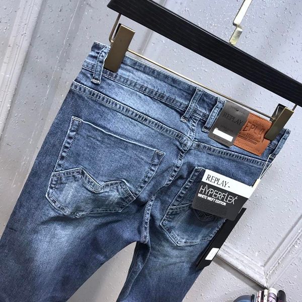 new style fashion men's simple summer light weight repl jeans men's fashion casual solid classic straight denim designer jeans siz, Blue
new style fashion men's simple summer light weight repl jeans men's fashion casual solid classic straight denim designer jeans siz, Blue