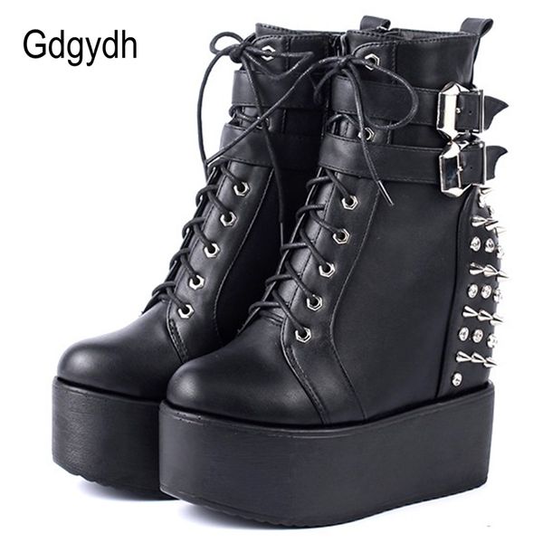 gdgydh 2019 круглый toe металла заклепки ankel сапоги для женщин черный белый gothic женские туфли перевозка груза падения клинья высокие ка, Black
gdgydh 2019 круглый toe металла заклепки ankel сапоги для женщин черный белый gothic женские туфли перевозка груза падения клинья высокие ка, Black